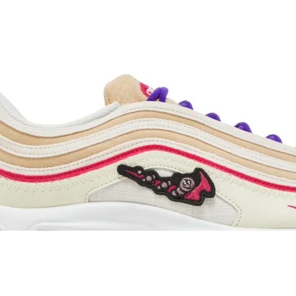 Nike Air Max 97 Cream and Purple Sneakers - Picture 3 of 5